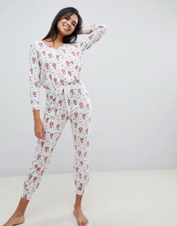 Women'secret Snoopy Jumpsuit In Gray - Gray