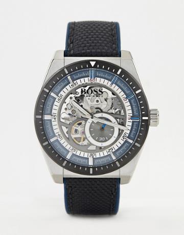 Boss 1513643 Signature Leather Watch - Black