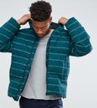 Asos Tall Puffer In Repeat Text In Green - Green