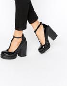 Asos Oki Chunky T Bar Shoes - Black