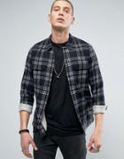 Allsaints Checked Shirt In Slim Fit - Blue