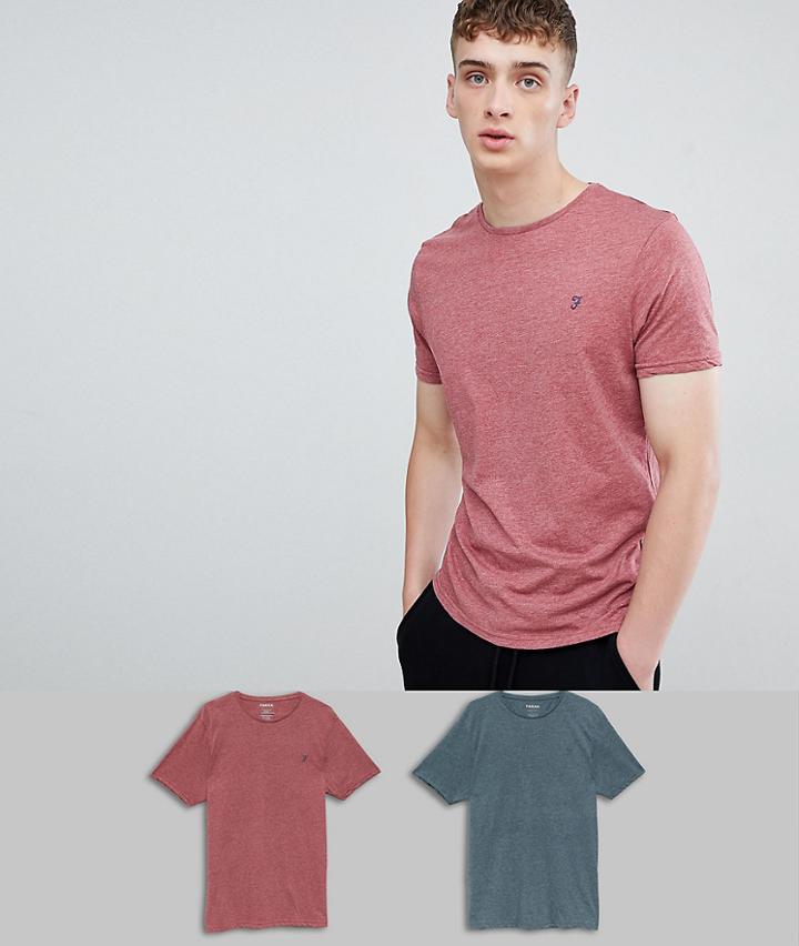 Farah Oakmont 2 Pack Lounge T-shirts - Red