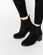 Asos Ribbon Heeled Chelsea Boots - Black