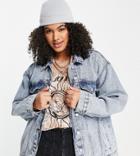 Dtt Plus Oversized Denim Jacket-blue