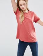 Asos Lightweight Knitted Loopback T-shirt - Red