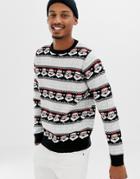 Threadbare Ho Ho Ho Santa Holidays Sweater-black