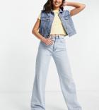 Stradivarius Petite 90s Dad Jean In Light Blue-blues