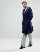 Asos Check Fleece Hooded Robe - Gray
