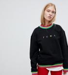 Puma Exclusive Oversized Organic Cotton Rainbow Sweatshirt In Black - Black
