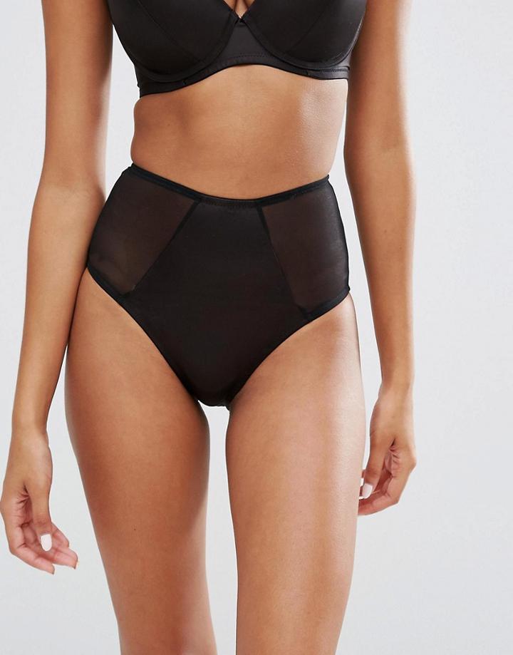 Asos Deme Satin Highwaist Pant - Black