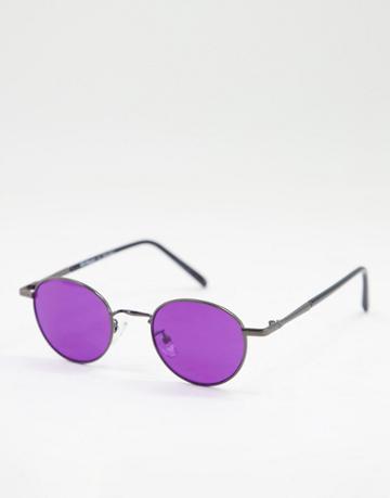 Aj Morgan Dukes Round Lens Sunglasses-purple