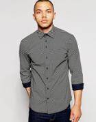 Dickens And Browne Poplin Diamond Print Shirt - Tan