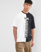 New Look Block T-shirt With Mono Print In Black And White - White