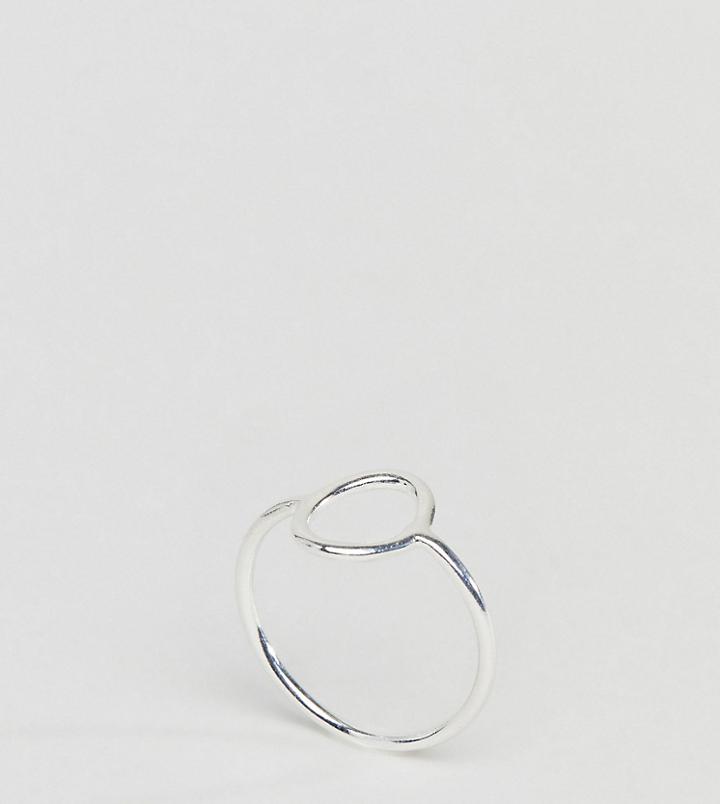Asos Design Sterling Silver Open Circle Ring - Silver
