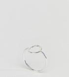Asos Design Sterling Silver Open Circle Ring - Silver