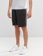 Asos Jersey Shorts With Zips In Washed Black - Washed Black