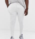 Asos Design Plus Skinny Sweatpants In White Marl - White