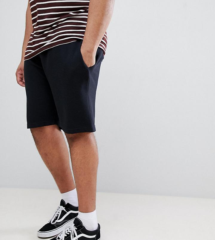 Duke Plus Shorts In Textured Black Fleece - Black