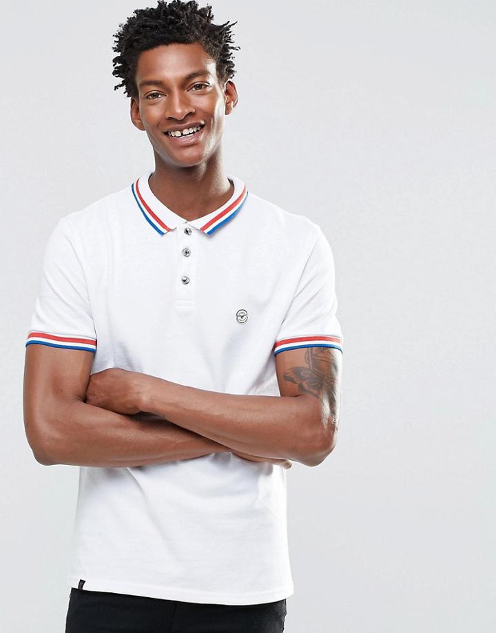 Le Breve Epin Tipped Polo Shirt - White