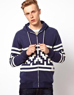 Supremebeing Zip Thru Sweat With Bobble Hood Invader - Navy