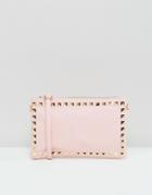 Yoki Fashion Clutch Bag With Studded Border - Pink
