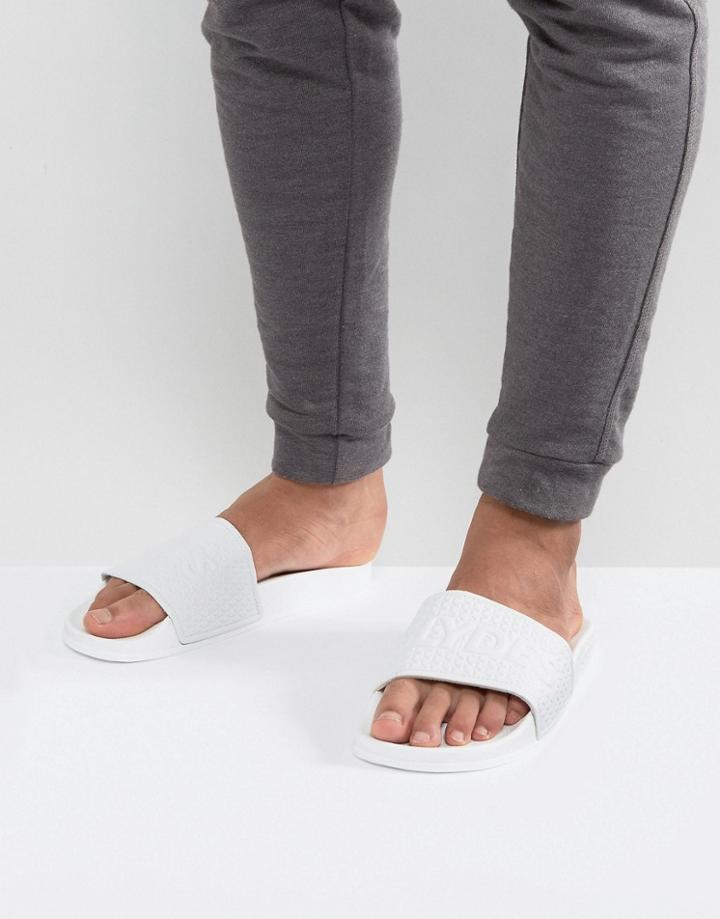 Slydes Cali Logo Slider Flip Flops - White