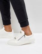 Glorious Gangsta London Silver Zip Detail Sneakers-white