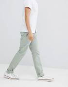 Farah Elm Slim Fit Twill Chino In Light Green - Green