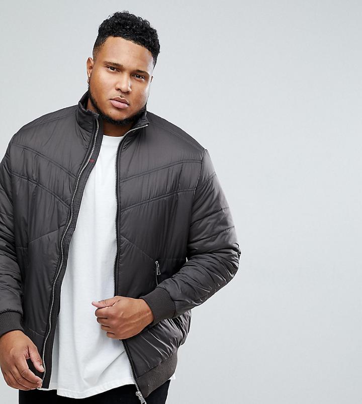 Replika Plus Puffer Bomber Jacket - Gray