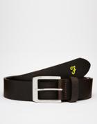 Farah Vinicio Classic Leather Belt - Brown