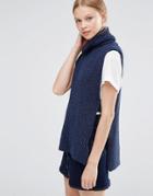 Vero Moda Rollneck Gillet Sweater - Blue