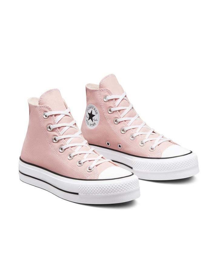 Converse Chuck Taylor All Star Hi Lift Canvas Platform Sneakers In Pink Clay