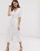 Emory Park Midi Shirt Dress With Tie Waist-cream