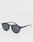 Selected Homme Eco Friendly Rounded Sunglasses In Black - Black
