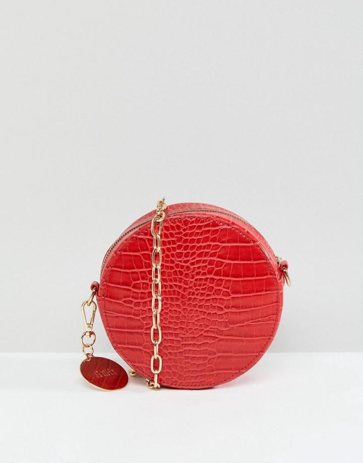 Faith Circle Cross Body Bag With Chain Strap - Orange
