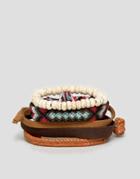 Asos Faux Leather And Woven Bracelet Pack - Brown