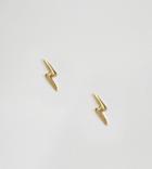 Kingsley Ryan Gold Plated Lightening Bolt Stud Earrings - Gold