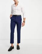 French Connection Linen Slim Fit Suit Pants-blues