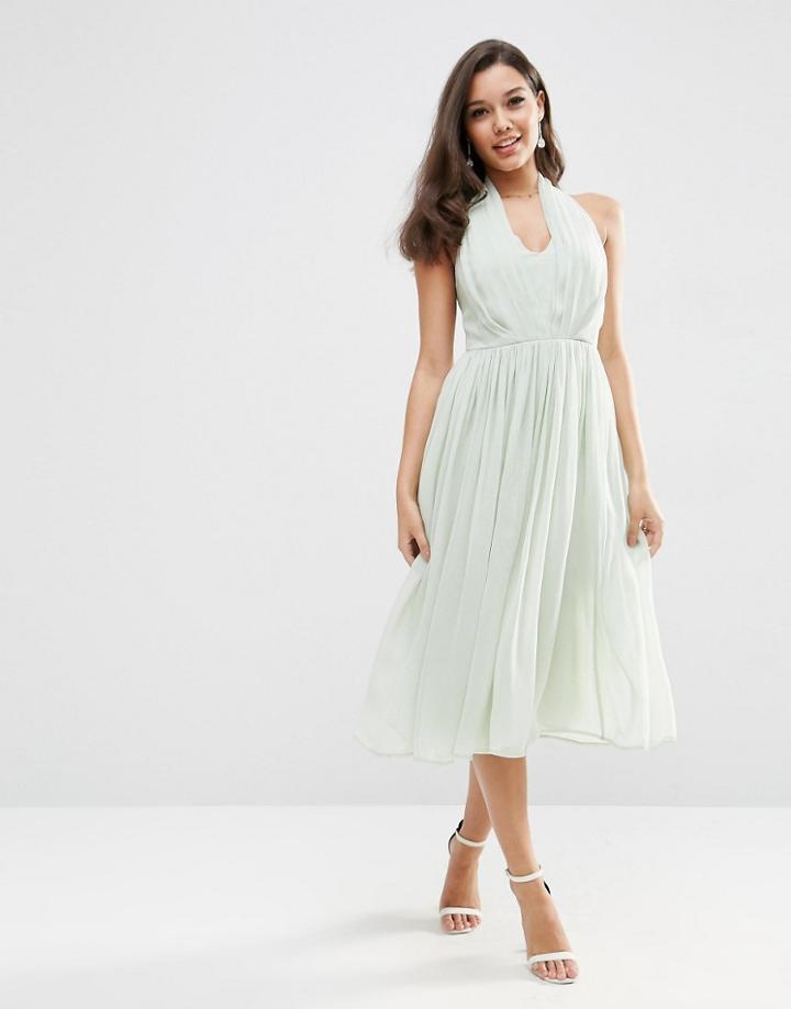 Asos Wedding Halter Midi Dress - Mint