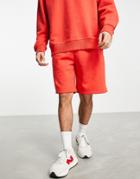 Topman Oversized Shorts In Red - Part Of A Set-pink