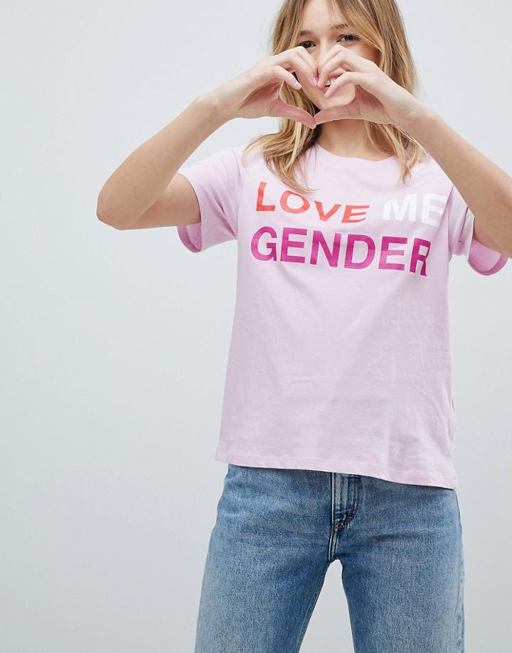 Monki Love Me Gender T-shirt - Pink
