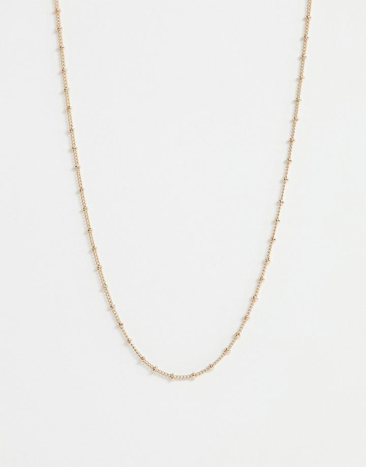 Asos Design Necklace In Dot Dash Chain In Gold Tone - Gold