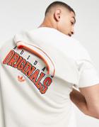 Adidas Originals 'retro Revival' Logo Graphics Sweatshirt In Oatmeal-white