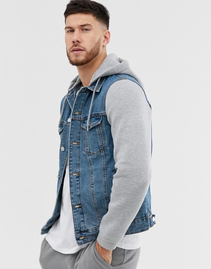 Pull & Bear Denim Jacket In Blue - Blue