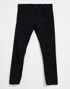 River Island Skinny Jeans With Raw Hem In Black