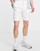 Asos Design Smart Skinny Linen Mix Shorts In White