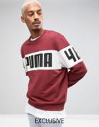 Puma Race Crew Boxy Fit Sweatshirt In Red Exclusive To Asos - Red