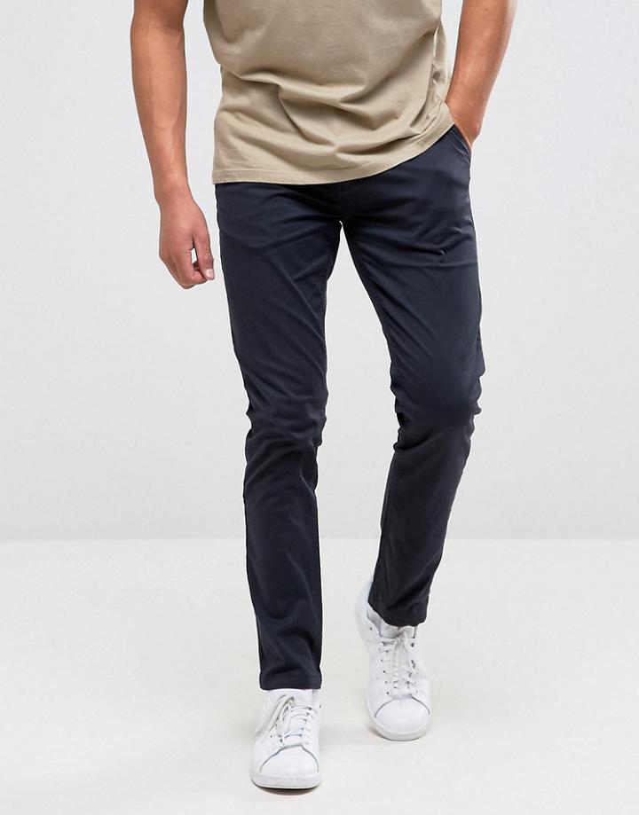 Minimum Slim Chino In Stretch Cotton In Navy - Navy
