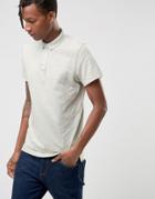Selected Slim Fit Slub Jersey Polo Shirt With Overdye - Cream