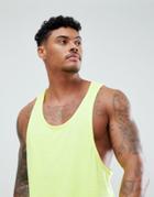 Asos Design Tank With Extreme Racer Back In Neon Yellow - Yellow